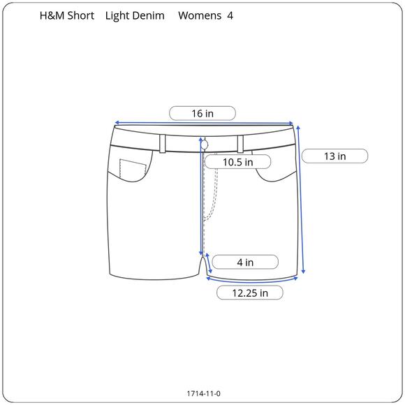 H&M 90s Boyfriend Light Denim Short NEW Womens 4 Low Waist Loose Fit Distressed - Picture 9 of 9